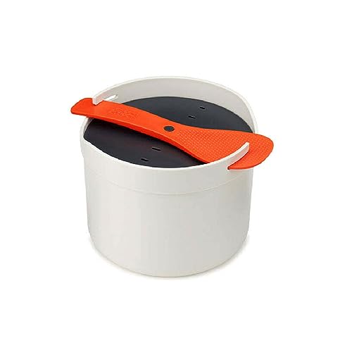 Joseph Joseph M-Cuisine - Mikrowellen Reis und Getreidekocher Dampfgarer, 2 Liter - Stein/Orange von Joseph Joseph