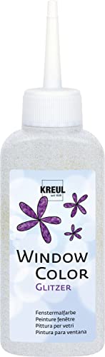 KREUL Fenster-Malfarbe "Window Color" 80ml in praktischer Soft-Linerflasche Glas Kinder Malen Fensterglas Glitzer-Silber von Unbekannt