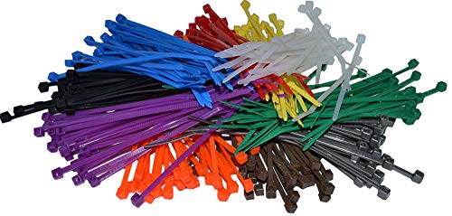 Unbekannt Kabelbinder 3,6x140mm, 10 Stück, 10 Farben, Polyamid 6.6, Industriequalität, 18 kg Zugkraft, -40°C bis +85°C von Unbekannt