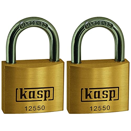 Kasp Messingschloss Premium Doppelpack, 50 mm, gleichschließend, K12550D2, Gold von Kasp