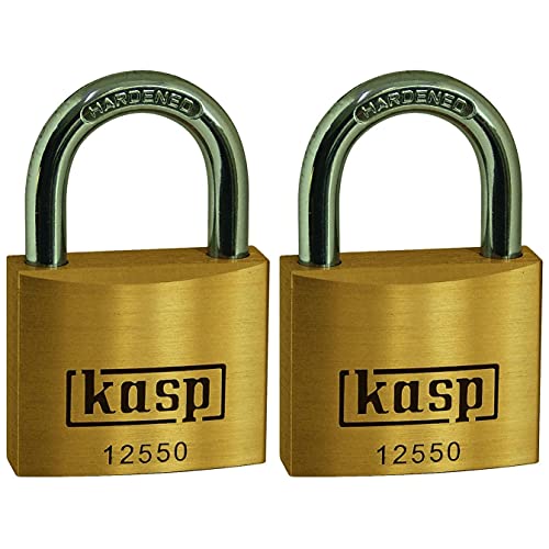 Kasp Messingschloss Premium Doppelpack, 50 mm, gleichschließend, K12550D2, Gold von C.K