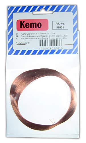 Kupfer-Lackdraht Ø 0,1mm 140m Ring CU-Draht von KEMO
