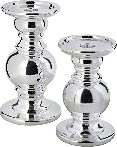 Kerzenhalter 2er-Set silber Kerzenhalter 2er-Set silber von Unbekannt