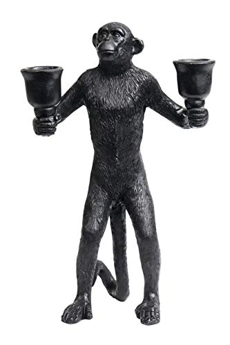 Kerzenständer AFFE schwarz 21,5cm Kerzenhalter f. Stabkerzen Schimpanse Wohndeko von unbekannt