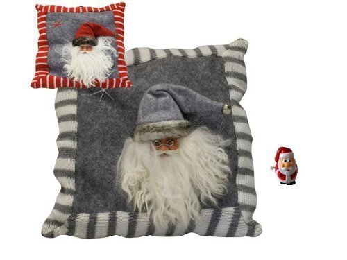 Kissen mit Weihnachtsmann Zierkissen Deco Kissen 2 Stück + kleinen Nikolaus aufziehen laufen lassen und jeder freut sich von Unbekannt