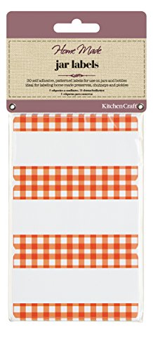 Kitchen Craft Home Made Selbstklebende Marmeladenglas-Etiketten, Gingham, 30er-Pack von KitchenCraft