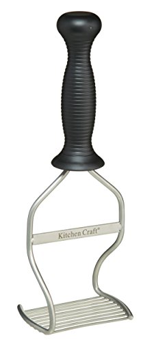 KitchenCraft Professional Kartoffelstampfer, Deluxe-Edelstahl-Kartoffelstampfer mit ergonomischem Griff, spülmaschinenfest, 27 x 5,5cm, 1 Stück von KitchenCraft