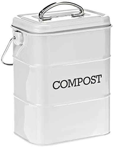 KitchenCraft Living Nostalgie Küche Kompostbehälter, Metall, 16,5 x 12 x 24 cm, Französisch Grau von KitchenCraft