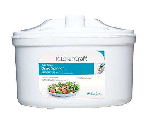 KitchenCraft Salatschleuder mit Dressing-Hilfe, BPA-Freies Kunststoff, Medium, 22,5 cm von KitchenCraft