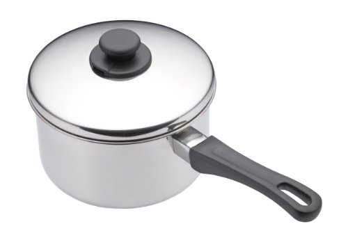 KitchenCraft Extra-tiefer Kochtopf mit Deckel für Induktionskochfelder geeignet, Edelstahl, Silber, 1 cm von KitchenCraft