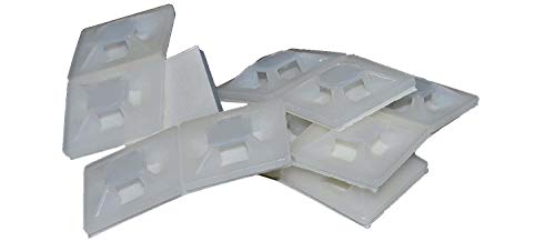 Klebepad Klebesockel Kabelbinder Befestigungssockel Kabelhalter 100 Stk. (20 x 20 mm, weiß/natur) von Unbekannt