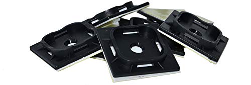 Klebepad Klebesockel Kabelbinder Befestigungssockel Kabelhalter 100 Stk. (40 x 40 mm, schwarz) von Unbekannt
