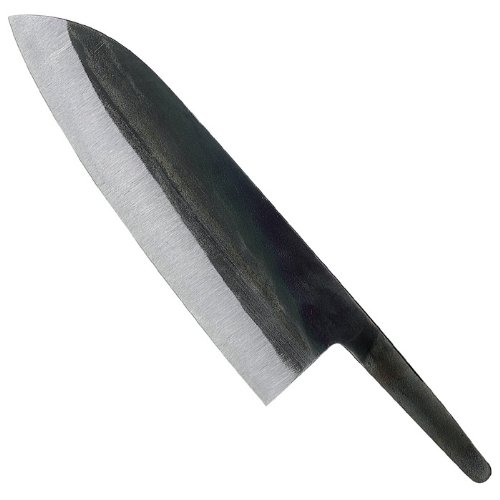 Klingenrohling mit schwarzer Schmiedehaut, dreilagig, Santoku von Unbekannt