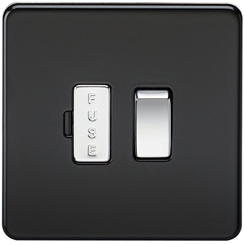 Knightsbridge SF6300MB 13 A Screwless Switched Fused Spur Unit - Matt Black with Chrome Rocker by Knightsbridge von Knightsbridge
