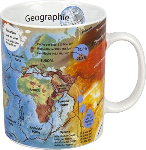 Könitz Porzellan Wissensbecher Geographie Tasse Tee Kaffee 400ml von Unbekannt