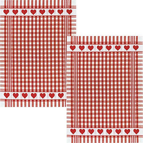 Kracht Geschirrtuch 2er-Pack Halbleinen Karo/Herz rot Größe 50x70 cm Kracht Geschirrtuch 2er-Pack Halbleinen Karo/Herz rot Größe 50x70 cm von Kracht seit 1810