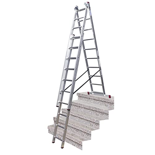 KRAUSE Corda VielzweckLeiter, 3x10 Sprossen Aluminium Stehleiter von KRAUSE