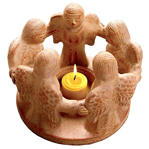 Kreis der Freundschaft mit 5 Engeln, original Handarbeit aus Bali, Teelichthalter, Kerzenhalter von Unbekannt
