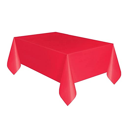 Kunststoff-Tischdecke, 274,3 x 137,2 cm, Rot von Unique