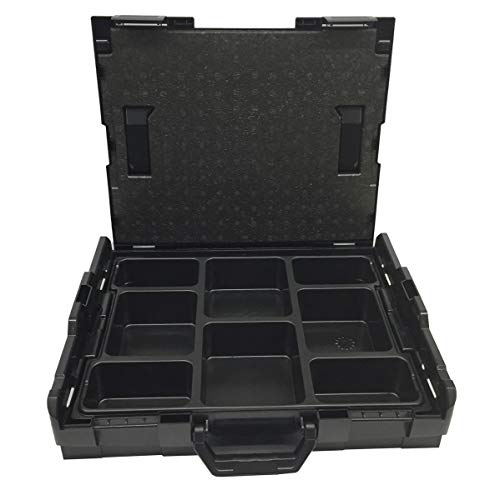 L-BOXX® 102 Bosch Sortimo + Tiefziehteil 8 Mulden + Deckeleinlage Transportbox black von Sortimo