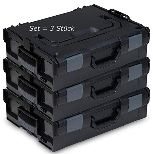 L-BOXX® 136 L-BOXX Sortimo schwarz leer 3 Stück Werkzeugkoffer Transportbox black von L-BOXX