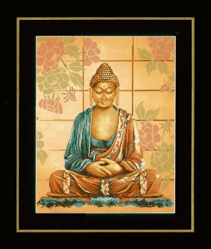 Lanarte Zählmusterpackung Buddha Kreuzstichpackung, Baumwolle, Mehrfarbig, 39 x 49 x 0.3 cm von Vervaco