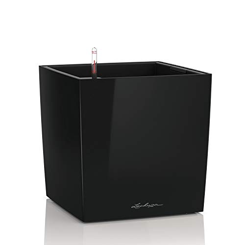 LECHUZA CUBE Premium 50 schwarz hochglanz 16569 von Lechuza