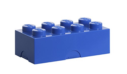 Room Copenhagen Lego Brotdose mit 8 Noppen, Kleine Aufbewahrungsbox, Stiftebox, blau, Kunststoff, Blue, 20 x 10 cm von Room Copenhagen