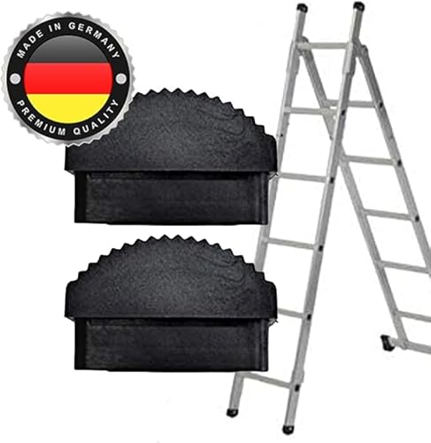BKM - 2x Leiterfüße aus Gummi in 60 x 25 mm | 1 Paar rutschfeste Ersatz-Traversenfußkappen für Aluminiumleitern | stabiles Antirutschgummi als Leiterzubehör zum Aufstecken von WS · SYSTEM