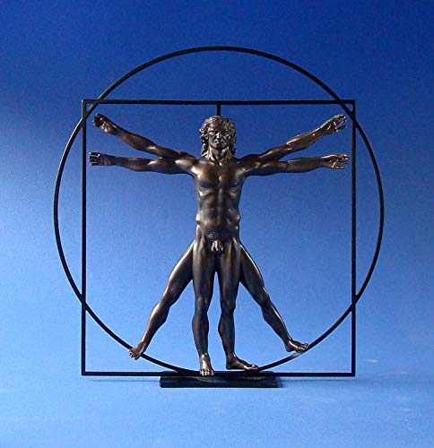 Leonardo Da Vinci Der vitruvianische Mensch Skulptur Plastik bronziert DAV03 von Parastone