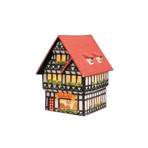 Lichthaus Bäckerei Fachwerkhaus in Linz am Rhein aus Porzellan handbemalt 16x11x17 cm Lichthaus Bäckerei Fachwerkhaus in Linz am Rhein aus Porzellan handbemalt 16x11x17 cm von Unbekannt