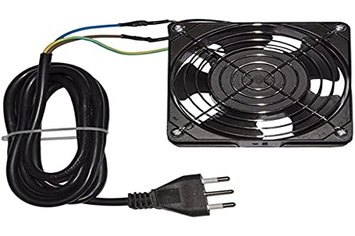Link LKFAN220 Lüfter 120 x 120 x 38 220 Volt mit Kabel 2 m, Italienischer Stecker mit Gitter, Schwarz von LINK