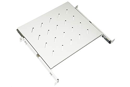 Link lkrip350eg Universal Ablage für Schrank Rack ausziehbar auf Schienen Teleskop, 350 mm, grau von LINK