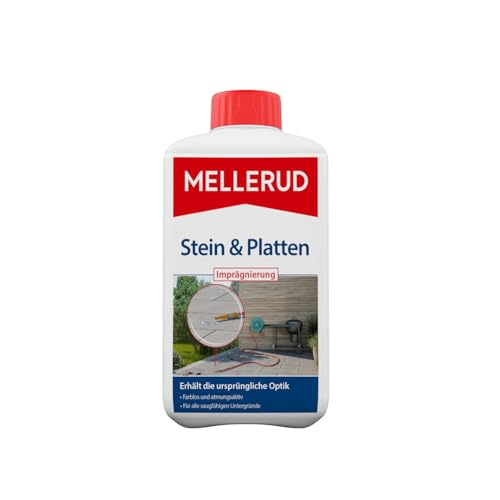 MELLERUD Stein & Platten Imprägnierung | 1 x 1 l | Langanhaltender Schutz vor Schmutz und Nässe von saugfähigen Untergründen im Innen- und Außenbereich von Mellerud