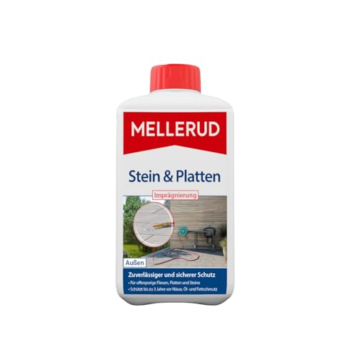 MELLERUD Stein & Platten Imprägnierung | 1 x 1 l | Langanhaltender Schutz vor Schmutz und Nässe von saugfähigen Untergründen im Innen- und Außenbereich von Mellerud