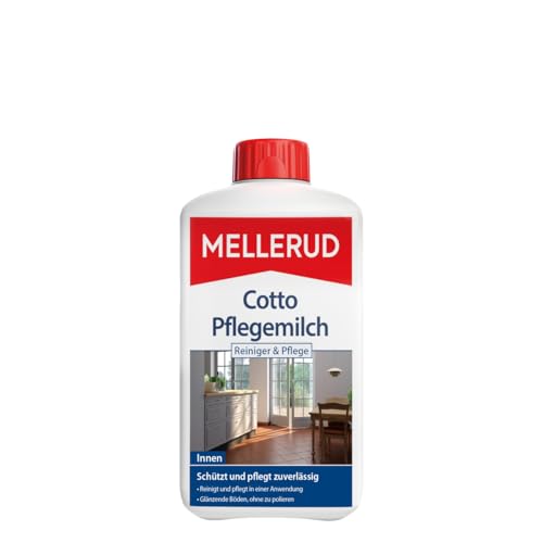 MELLERUD Cotto Pflegemilch Reiniger & Pflege | 1 x 1 l | Zuverlässiges Mittel zur Reinigung von gewachsten oder unbehandelten Fußböden von Mellerud