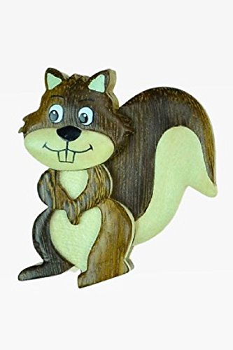 Magnet Eichhörnchen aus Holz, 5,5 cm, Kühlschrankmagnet Tiere Waldtier von Unbekannt