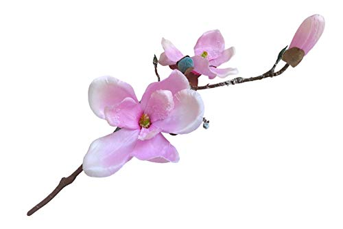 Magnolienzweig rosa gefrostet Magnolie Kunstzweig 47 cm Zweig Kunstblumen Dekoblüte von Unbekannt
