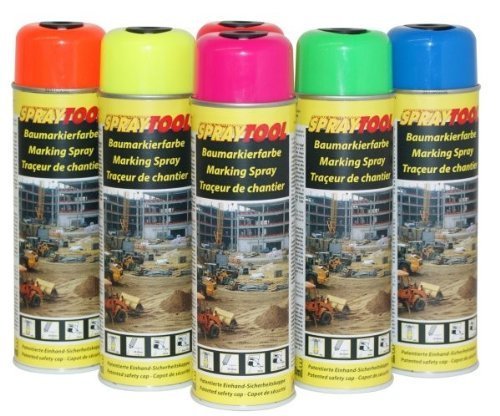 Markierungsspray leucht-rot 500 ml (1 Karton = 12 Dosen) von MOTIP