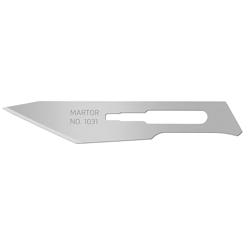 MARTOR 10 x SKALPELLKLINGE, Ersatzklingen Grafikmesser, Bastelmesser, Entgrater, 7,5 mm, Scharf, 1-fach Nutzbar, NR. 1031 von MARTOR