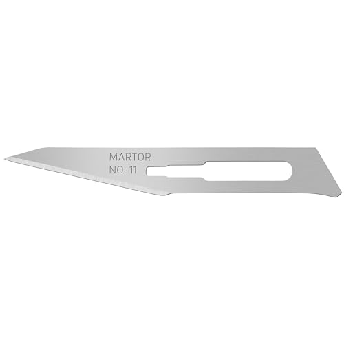 MARTOR 10 x SKALPELLKLINGE, Ersatzklingen Grafikmesser, Bastelmesser, Entgrater, 5,9 mm, Scharf, 1-fach Nutzbar, NR. 11 von MARTOR