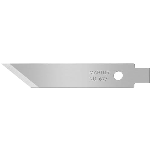 MARTOR 10 x GRAFIKKLINGE, Ersatzklingen Grafikmesser, Bastelmesser, Skalpell, Entgrater, 6,1 mm, Scharf, 1-fach Nutzbar, NR. 677 von MARTOR
