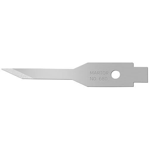 MARTOR 10 x GRAFIKKLINGE, Ersatzklingen Grafikmesser, Bastelmesser, Skalpell, Entgrater, 6,1 mm, Scharf, 1-fach Nutzbar, NR. 680 von MARTOR