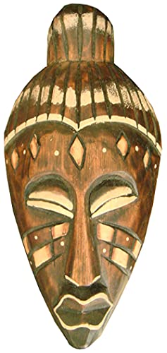 Woru Maske bemalt 20 cm, Holz-Maske aus Bali, Wandmaske, Dekomaske Woru Maske bemalt 20 cm, Holz-Maske aus Bali, Wandmaske, Dekomaske von Woru