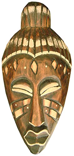 Maske bemalt 20 cm, Holz-Maske aus Bali, Wandmaske von WORU