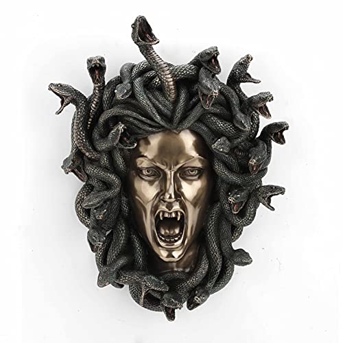 Medusa Head of Schlangen Gothic Wandschild Décor Statue Bronze Finish 37 cm von Veronese Design