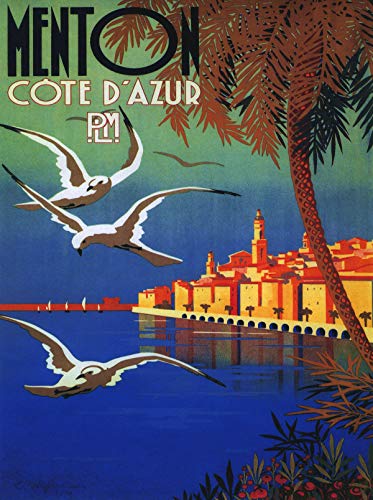 Menton Azur Kunstdruck-Poster, Format 50 x 70 cm, Papier, 300 g, Verkauf der digitalen Datei, HD von Unbekannt