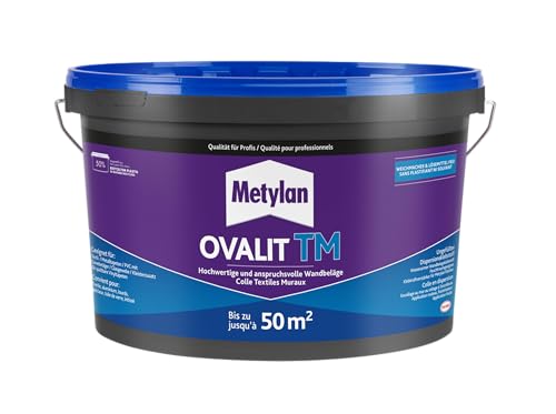 Metylan Ovalit TM, Tapetenkleber pur oder als Zusatz für Tapetenkleister, sehr starker Kleber für schwere Wandbeläge, feuchtigkeits- & nässeunempfindlicher Klebstoff, 1x10kg Eimer (bis zu 50m²) Metylan Ovalit TM, Tapetenkleber pur oder als Zusatz für Tapetenkleister, sehr starker Kleber für schwere Wandbeläge, feuchtigkeits- & nässeunempfindlicher Klebstoff, 1x10kg Eimer (bis zu 50m²) von Metylan