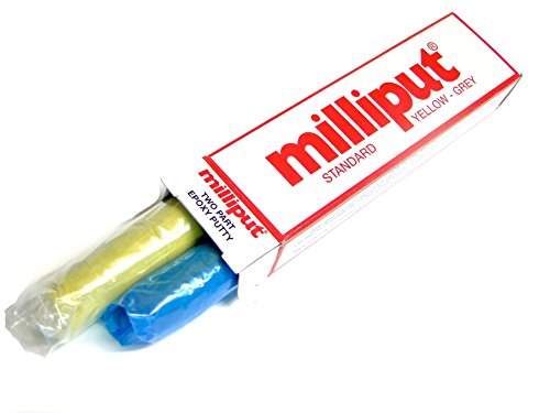 Milliput Epoxy Putty (6 Sticks) Standard Yellow Grey Cold Setting Modelling Restoring Sculpting by Milliput von Milliput