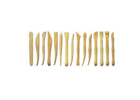 Künstlerbedarf Modellierwerkzeug Set Holz Modellierhölzer ca. 20 cm - 15 Stück von MES